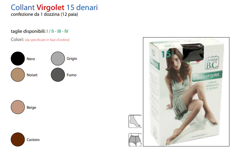 12 PAIA COLLANT BC ART. VIRGOLET/DALIA 15 DEN VELATISSIMO CON CORPINO RINFORZATO - immagine 3