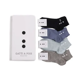 Box N 4 Calze Bimbo con Iniziali Ricamate