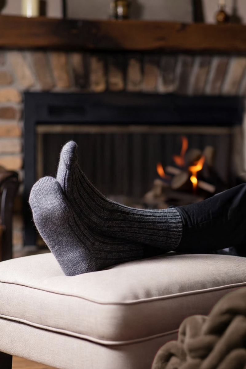 Calze Mezzagamba in Alpaca color Antracite con Iniziali o Senza! - immagine 5