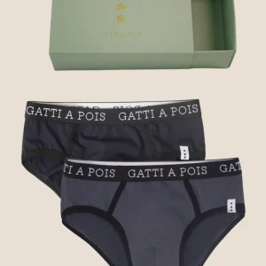 N.2 Slip Intimi Cotone Jersey con Cofanetto Lux Salvia con Iniziali o Senza!