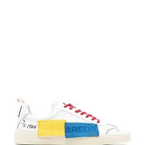 DSQUARED2 - S - VITELLO+SERIGRAFIA+NASTRO - BIANCO+GIALLO+BLU  Sneaker