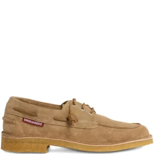 DSQUARED2 - BOAT SHOES - CROSTA - TABACCO  Scarpa