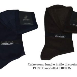 6 PAIA CALZA UOMO LUNGA PUNTO MODELLO CHIFFON 100% COTONE FILO DI SCOZIA
