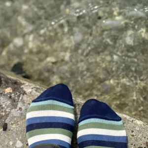 Fantasmini in Filo di Scozia Righe Blue&Green con Iniziali o Senza!