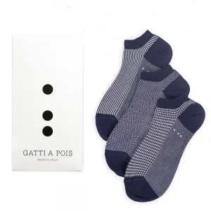 Box (3 pz) Fantasmini Lavorazione Jacquard BluNotte con Ricamo o Senza!