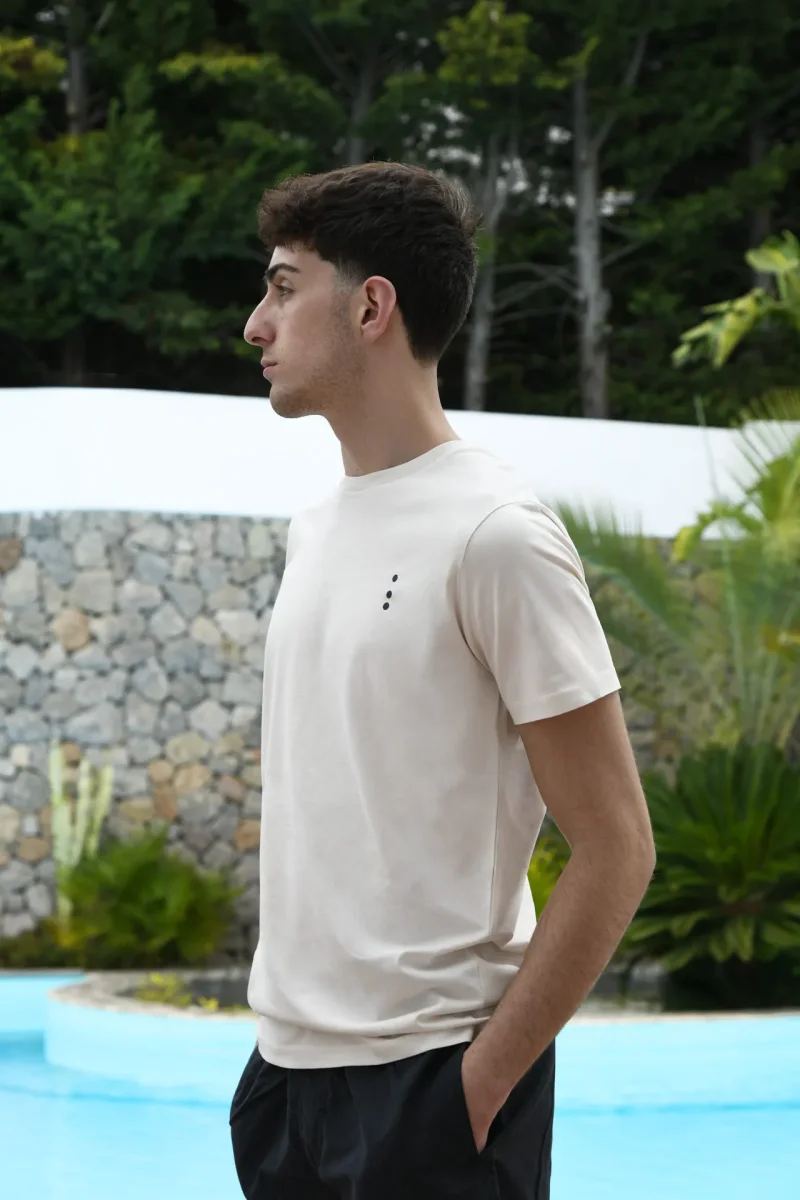 T-Shirt Made in Italy color Burro a Manica Corta con Iniziali o Senza! - immagine 3